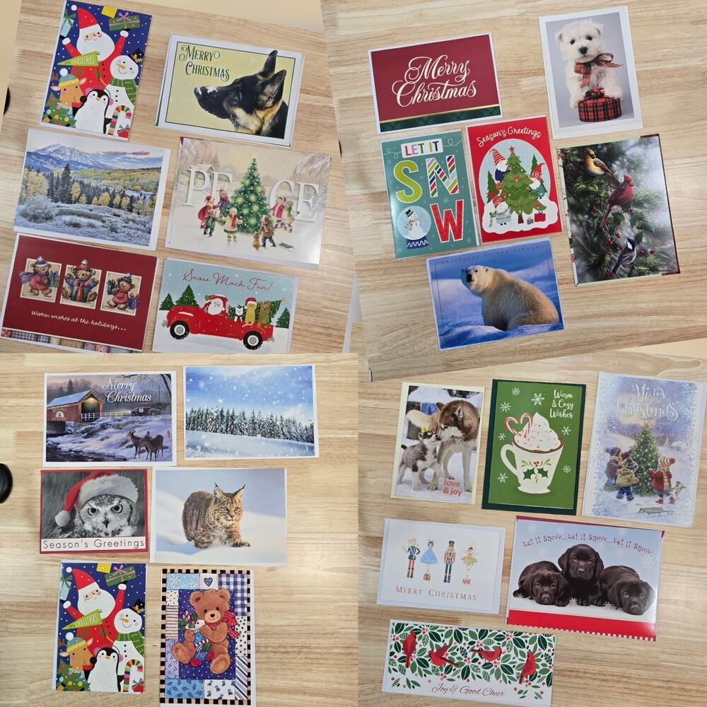 Lot of 24 Assorted Unused Christmas Season Holiday Greeting Cards with Envelopes